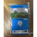 Bamboo golf tee with plastic bag packed